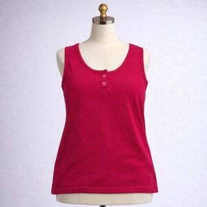 Y2K Ricki’s Company pink henley tank top – classic early-2000s everyday staple